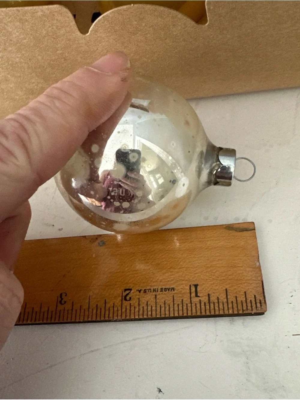 12 vintage Mercury glass ornaments gold silver